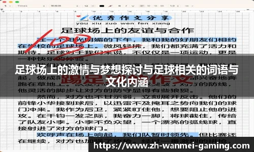 足球场上的激情与梦想探讨与足球相关的词语与文化内涵